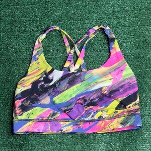 Lululemon Energy Catalyst Multicolor Training Running Sport Bra Size 4 Yoga Run